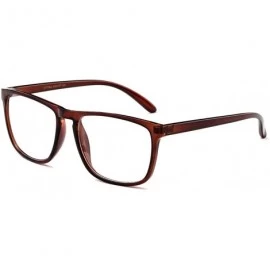 Square "Arcadia" Slim Keyhole Design Round Fashion Clear Lens Glasses - Brown - CE12HJVJDFR $19.91