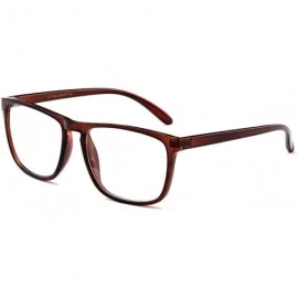 Square "Arcadia" Slim Keyhole Design Round Fashion Clear Lens Glasses - Brown - CE12HJVJDFR $8.23