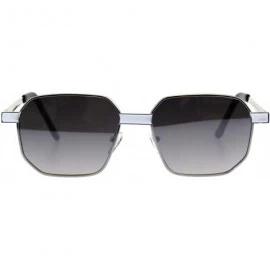 Square Designer Style Womens Fashion Sunglasses Square Metal Frame UV 400 - Silver White - CB18OUORC34 $12.06