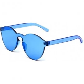 Oversized Oversized Colorful One Piece Square Sunglasses Flat Gradient Transparent Lenses Party Sun Glasses - Blue - CQ18S9YS...