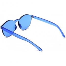 Oversized Oversized Colorful One Piece Square Sunglasses Flat Gradient Transparent Lenses Party Sun Glasses - Blue - CQ18S9YS...