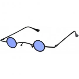Round Super Ditsy Small Round Circle Lens Runway Hippie Sunglasses - Black Blue - C618QXZX8M0 $24.50