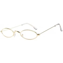 Rimless 2018 New Retro Small Oval Sunglasses Mens Womens Metal Frame Shades Eyewear - B - CX18N0Q9DW3 $11.20