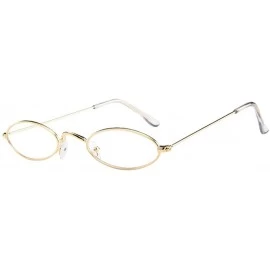 Rimless 2018 New Retro Small Oval Sunglasses Mens Womens Metal Frame Shades Eyewear - B - CX18N0Q9DW3 $19.17