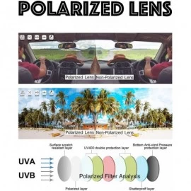 Oversized HD Polarized Wrap Around Sunglasses for Prescription Glasses 64mm Gift Box - 5-shiny Black/ Navy Blue - CS18DOHLHCK...