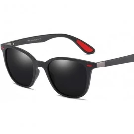 Square Hot Sale Sunglasses Men Polarized Tr90 Driving Square Sun Glasses Male TAC Lens - Black Red - CK18KNGTQT3 $12.28