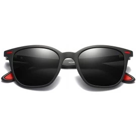 Square Hot Sale Sunglasses Men Polarized Tr90 Driving Square Sun Glasses Male TAC Lens - Black Red - CK18KNGTQT3 $12.28
