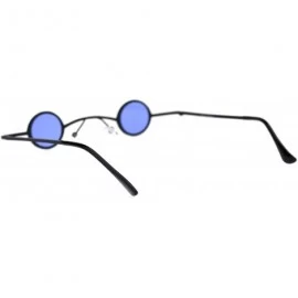 Round Super Ditsy Small Round Circle Lens Runway Hippie Sunglasses - Black Blue - C618QXZX8M0 $16.56