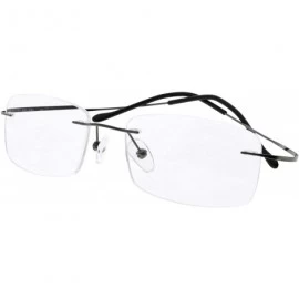 Rimless Titanium Rimless Eyeglasses Women Men Gunmetal - CF11UM01199 $34.41