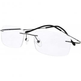 Rimless Titanium Rimless Eyeglasses Women Men Gunmetal - CF11UM01199 $16.09