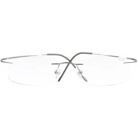 Rimless Titanium Rimless Eyeglasses Women Men Gunmetal - CF11UM01199 $34.41