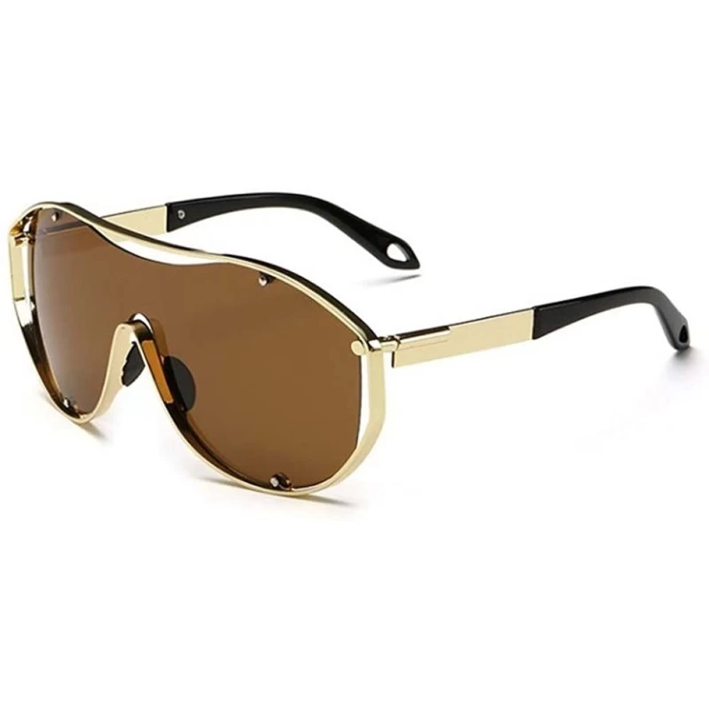 Goggle One of the cool new trend sunglasses fashion sunglasses - Dark brown - CH125KC100N $24.20