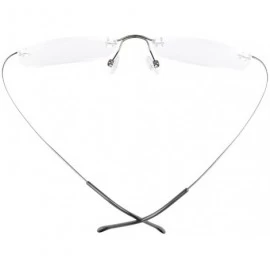 Rimless Titanium Rimless Eyeglasses Women Men Gunmetal - CF11UM01199 $34.41
