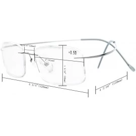 Rimless Titanium Rimless Eyeglasses Women Men Gunmetal - CF11UM01199 $34.41