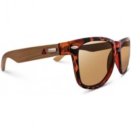 Wayfarer Wooden Bamboo Sunglasses Temples Classic Wayfarer Retro Square Wood Sunglasses - Tortoise W/ Pouch - CV11VNUSS6V $29.18