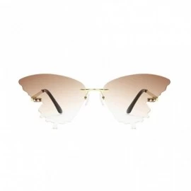 Wrap Sunglasses - Summer New Butterfly Sunglasses Gradient Butterfly Shape Frame - F - CJ19063GNRK $17.61