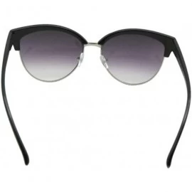 Butterfly Womens Fashion Bifocal Sunglasses B122 - Black/Silver Frame Gray Lens - CZ18UDQA57Z $15.11