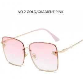 Oversized Sunglasses Women Men Retro Metal Frame Oversized Sun Glasses Female (Color Pink) - Pink - C7199EH8D75 $17.01