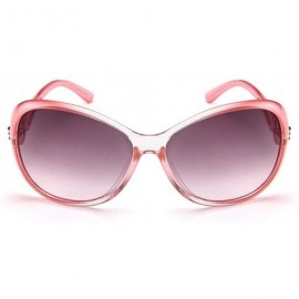 Oval Vintage Polarized Oval shape Sunglasses for Women Classic Designer Style UV400 Protection Frame - Pink Frame Grey - CS19...