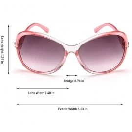 Oval Vintage Polarized Oval shape Sunglasses for Women Classic Designer Style UV400 Protection Frame - Pink Frame Grey - CS19...