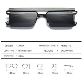 Square Personalized Unisex Sunglasses Frameless Square Ocean Sunglasses - Black Color - CG18DUG39RZ $30.43