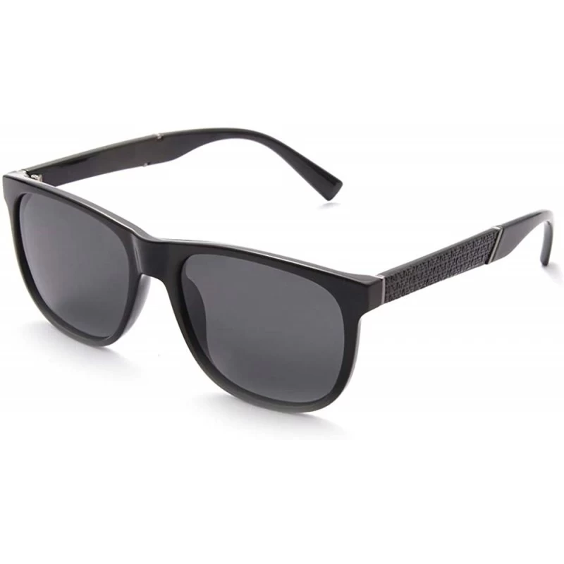 Round Polarized Sunglasses for Women Men UV400 Protection Vintage Printed Temple Design Sun Glasses - Matte Blue - CI19726KUA...