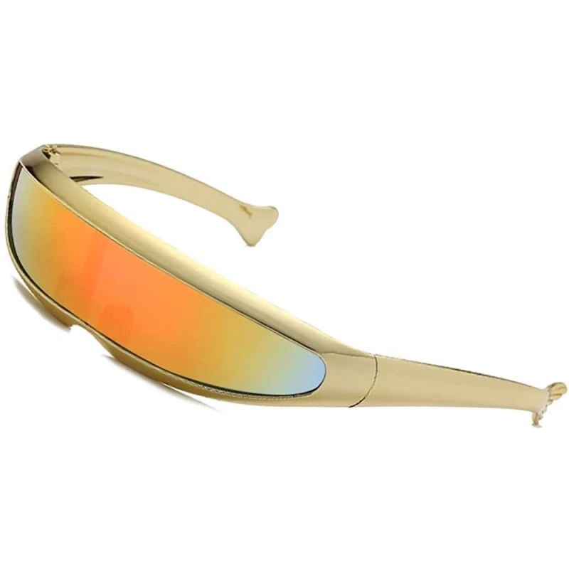 Wrap Futuristic Cyclops Sunglasses For Cosplay Narrow Cyclops Adult Party Glasses Wrap - 2 - CD18H38G7LG $8.04