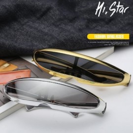 Wrap Futuristic Cyclops Sunglasses For Cosplay Narrow Cyclops Adult Party Glasses Wrap - 2 - CD18H38G7LG $8.04