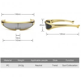 Wrap Futuristic Cyclops Sunglasses For Cosplay Narrow Cyclops Adult Party Glasses Wrap - 2 - CD18H38G7LG $8.04