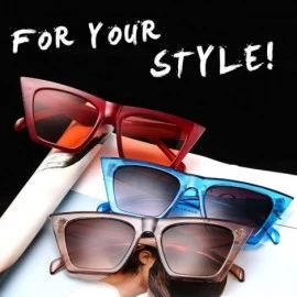 Cat Eye Polarized Sunglasses UV Protection - REYO Women Oversized Sunglasses Vintage Retro Cat Eye Sun Glasses - Blue - C618N...