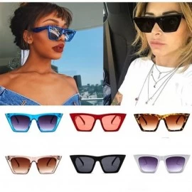 Cat Eye Polarized Sunglasses UV Protection - REYO Women Oversized Sunglasses Vintage Retro Cat Eye Sun Glasses - Blue - C618N...