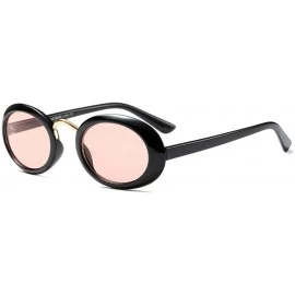 Oval Trendy Hip Hop Oval Sunglasses Men Women Small Frame Brand Glasses Designer Fashion Male Female Shades - CV192QW6KA3 $23.36