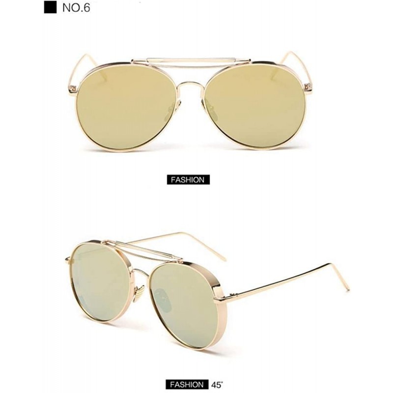 Aviator Pink Sunglasses Women Brand Designer UV400 Shades Golden Ladies Eyewear 2 - 6 - CE18YNDE6I5 $14.03
