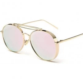 Aviator Pink Sunglasses Women Brand Designer UV400 Shades Golden Ladies Eyewear 2 - 6 - CE18YNDE6I5 $14.03