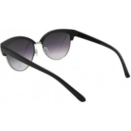 Butterfly Womens Fashion Bifocal Sunglasses B122 - Black/Silver Frame Gray Lens - CZ18UDQA57Z $29.03