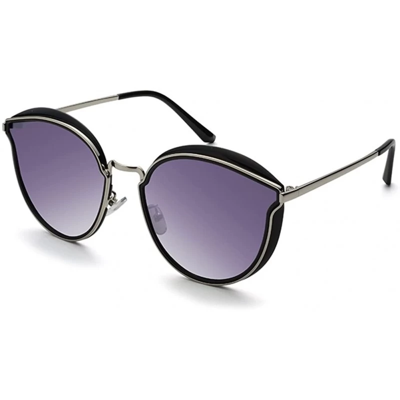 Cat Eye Cateye Women Sunglasses Polarized Cat Eye Glasses Fashion Vintage Designer Oversized Mirror - Purple-58 - CA1807TH44K...