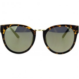 Cat Eye Womens Metal Bridge Plastic Horned Gothic Cat Eye Sunglasses - Tortoise Gold - CY185OUCE0C $13.42