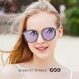 Cat Eye Cateye Women Sunglasses Polarized Cat Eye Glasses Fashion Vintage Designer Oversized Mirror - Purple-58 - CA1807TH44K...