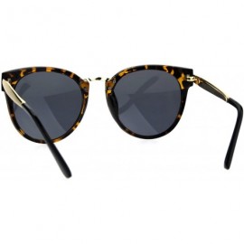 Cat Eye Womens Metal Bridge Plastic Horned Gothic Cat Eye Sunglasses - Tortoise Gold - CY185OUCE0C $13.42