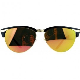Cat Eye Victorian Art Deco Engraving Trim Half Rim Cat Eye Sunglasses - Peach - C612MWX3ZM1 $12.65