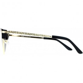 Cat Eye Victorian Art Deco Engraving Trim Half Rim Cat Eye Sunglasses - Peach - C612MWX3ZM1 $12.65