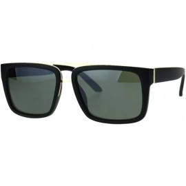 Rectangular Unisex Sunglasses Stylish Rectangular Designer Retro Fashion Shades UV 400 - Matte Black Gold - CO1880L4YCM $20.09