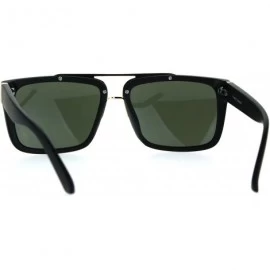 Rectangular Unisex Sunglasses Stylish Rectangular Designer Retro Fashion Shades UV 400 - Matte Black Gold - CO1880L4YCM $8.30