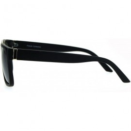 Rectangular Unisex Sunglasses Stylish Rectangular Designer Retro Fashion Shades UV 400 - Matte Black Gold - CO1880L4YCM $8.30