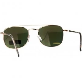 Aviator Unisex Designer Style Sunglasses Square Aviators Spring Hinge UV 400 - Gold (Orange Mirror) - CV18HKY8HC8 $12.55