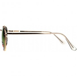 Aviator Unisex Designer Style Sunglasses Square Aviators Spring Hinge UV 400 - Gold (Orange Mirror) - CV18HKY8HC8 $12.55