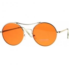 Round Vintage Fashion Womens Sunglasses Round Circle Metal Frame Color Lens - Gold (Orange) - CP180OGNYM4 $10.71