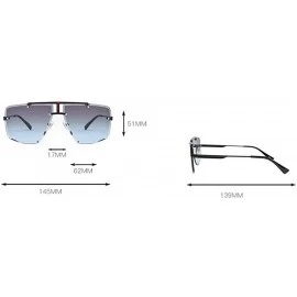 Square 2019 new fashion luxury men's square cut edge frameless metal legs brand designer sunglasses UV400 - Black - C418UTWUO...