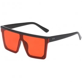 Square Fashion Men Women Square Oversize Sunglasses Summer Vacation Eyewear Sun Glasses - B - CW18TRR5AI4 $20.44