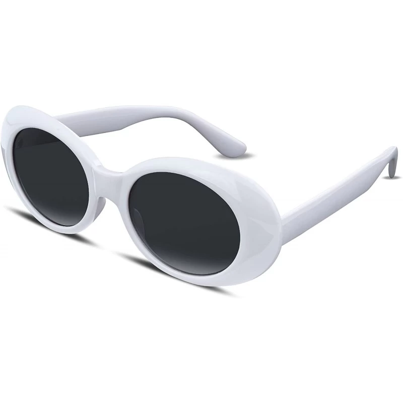 Oval Clout Goggles Kurt Cobain Sunglasses Retro Oval Women Sunglasses B2253 - White - CT185I6OL6R $19.83